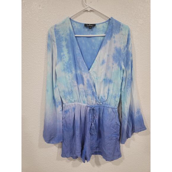 Lulu's Women's Tie Dye Romper One Piece Jumpsuit Long Sleeve size Small #6 - Picture 1 of 7